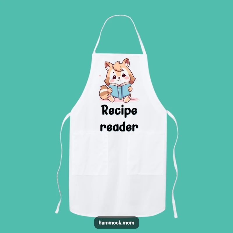 Funny Animal Bookworm Apron - Playful Reading Kitchen Gift