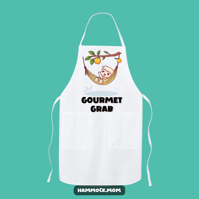 Funny Hammock Fruit Apron: Character's Easy Snack Grab for a Humorous Kitchen Gift