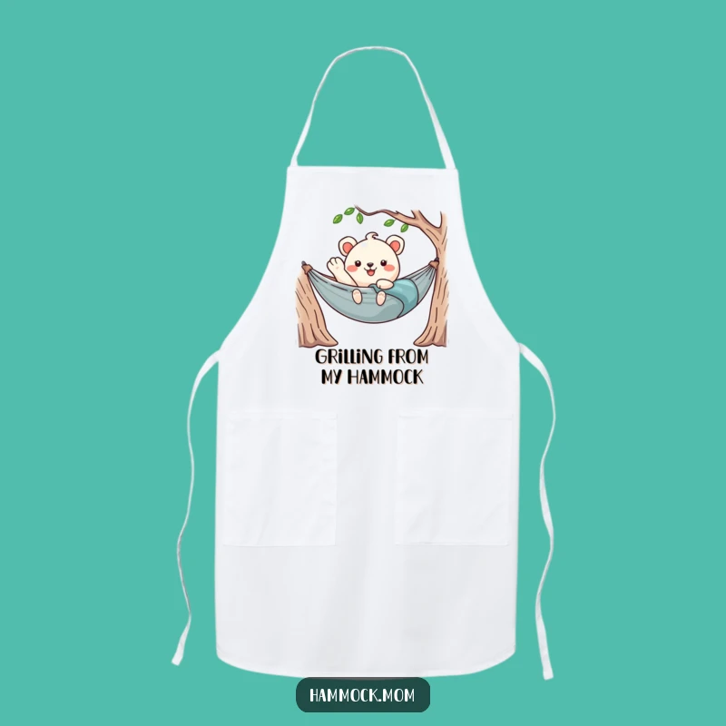 Funny Kawaii Hammock Apron: Relaxed Kitchen Style with a Waving Animal