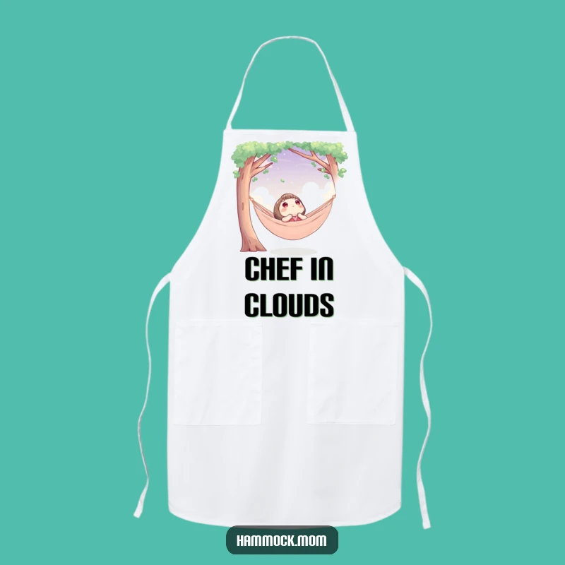 Funny Sky Gazing Apron: Character's Hammock View for a Humorous Kitchen Gift