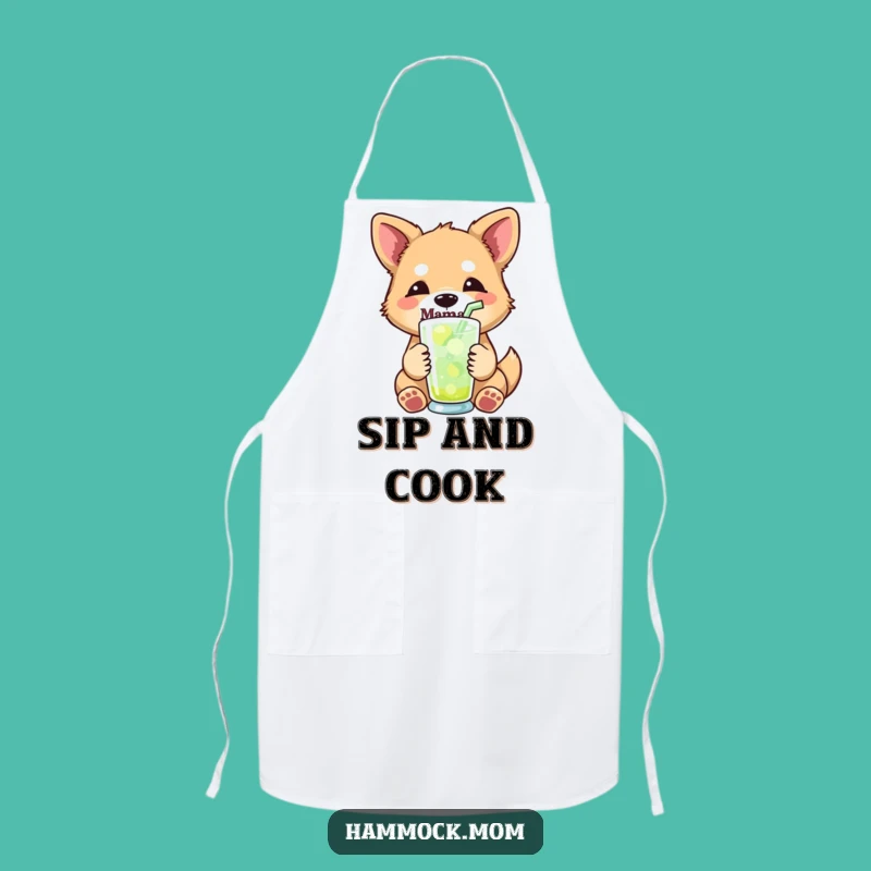 Funny Mama Dog Drink Apron - Kitchen Relaxation for Cool Moms