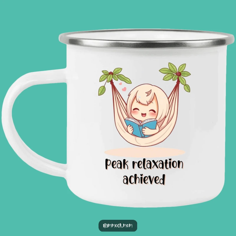 Funny Hammock Camping Mug: Enjoy Outdoors with a Relaxed Character's Contented Sigh, Funny Gift