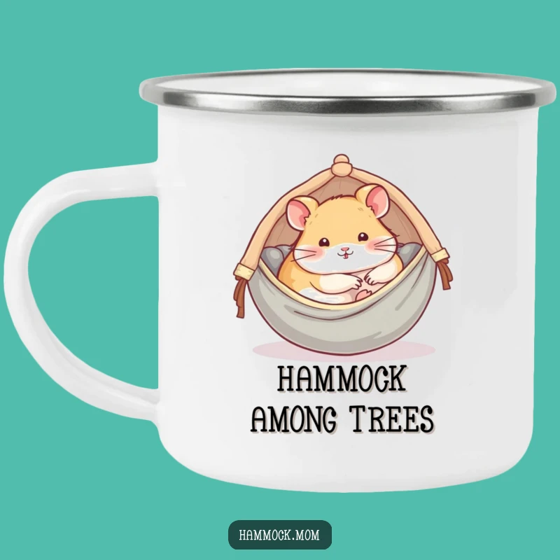 Funny Hamster Hammock Camping Mug: Relaxed Sips Outdoors