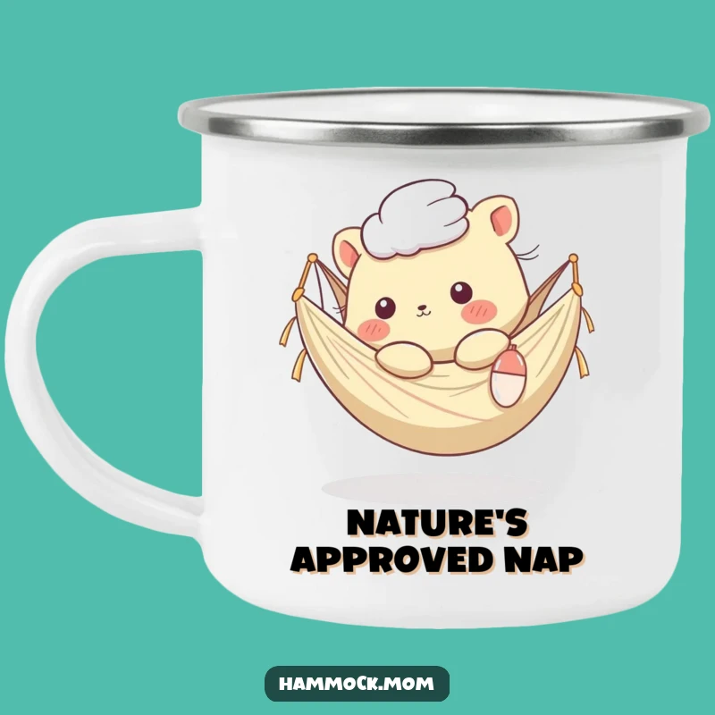 Funny Kawaii Hammock Animal Camping Mug: Breezy Adventures, Hilarious Outdoor Gift!