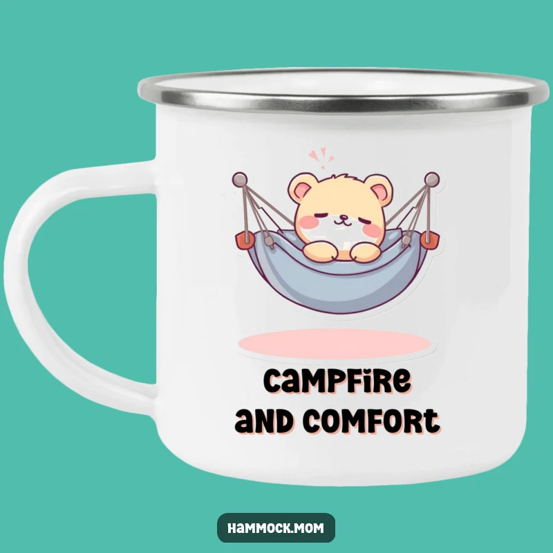 Funny Kawaii Hammock Animal Camping Mug: Relaxing Vibes, Outdoor Gift