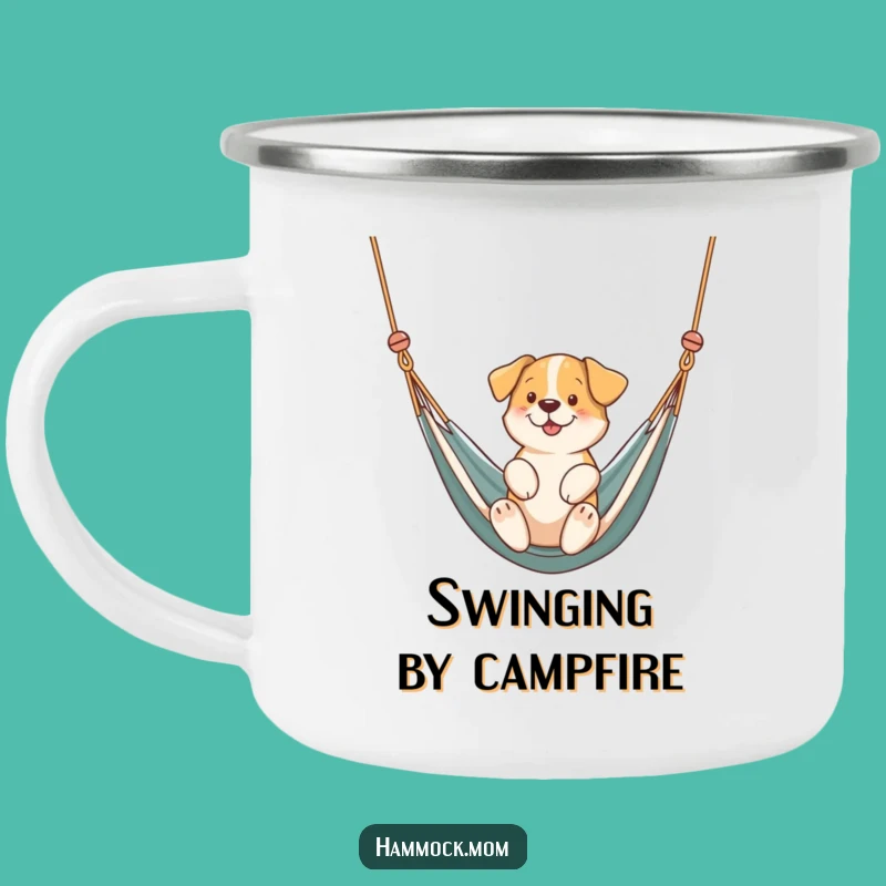 Funny Swinging Dog Hammock Camping Mug: Adventure Calm Cup, Perfect Funny Gift