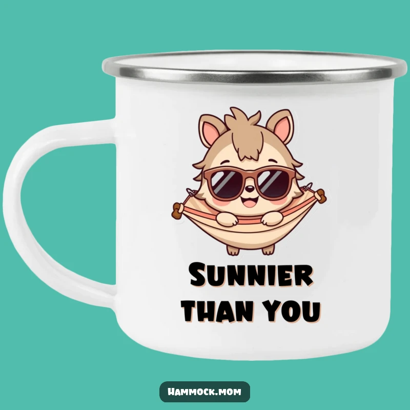 Funny Sunglasses Animal Camping Mug: Adventure with Cool Style