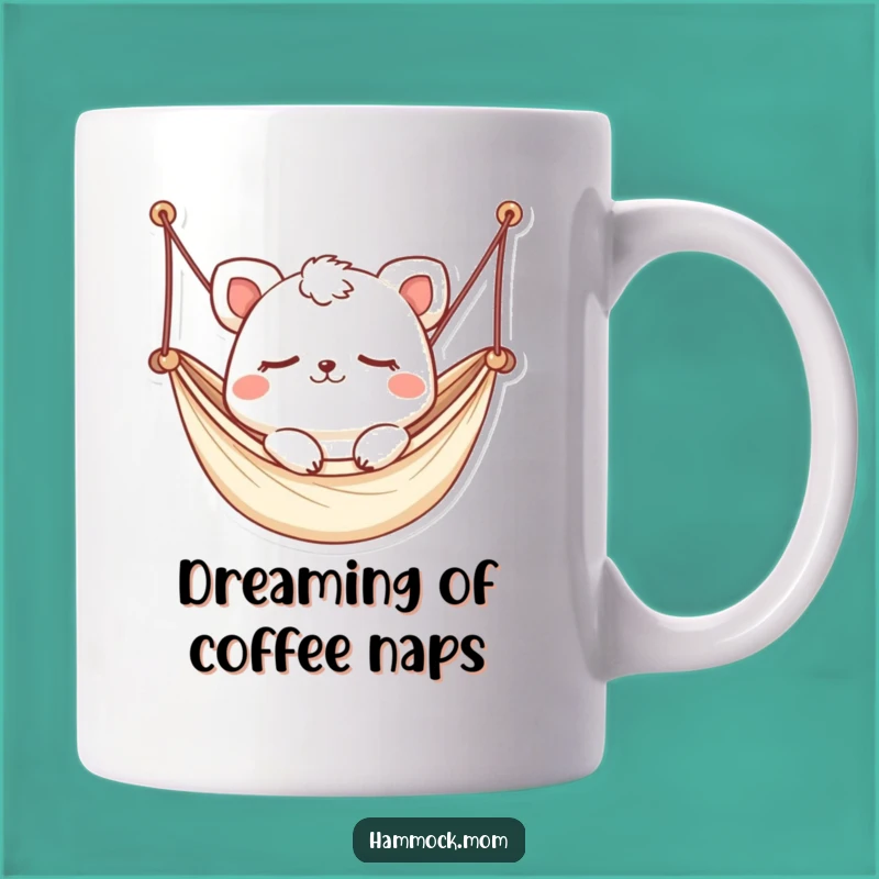 Funny Kawaii Hammock Animal Mug: Gentle Sway, Peaceful Gift
