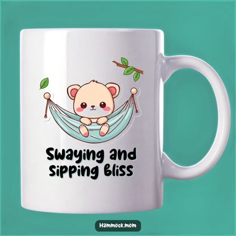 Funny Kawaii Hammock Mug: Relaxing Animal Chill - Cute Gift