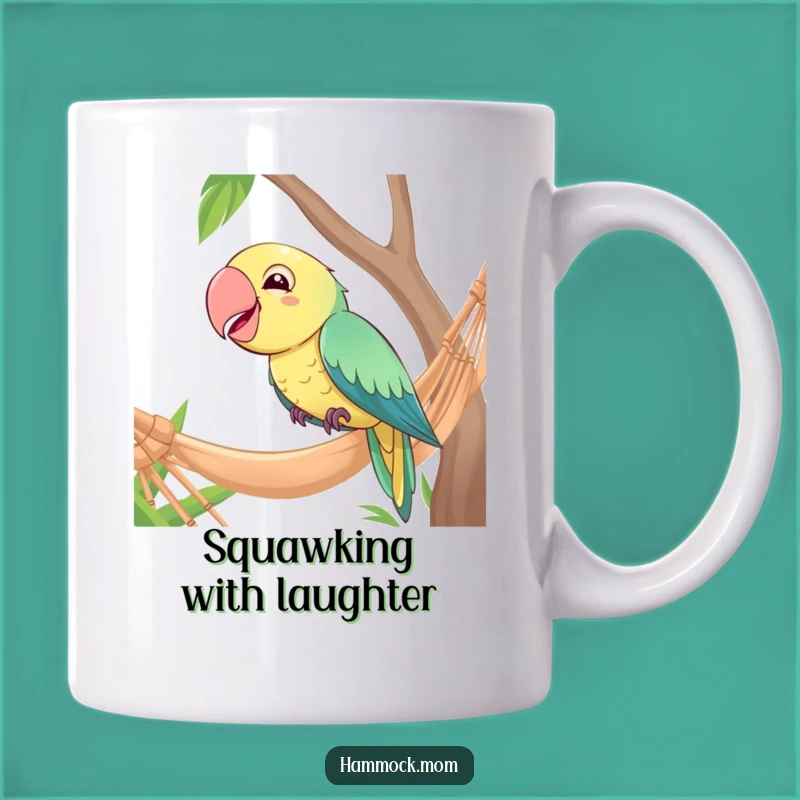 Funny Parrot Hammock Mug: Share a Laugh with Tropical Fun