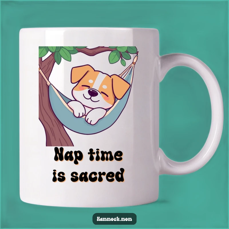 Funny Peaceful Dog Hammock Mug: Sleepy Canine Joy, Perfect Funny Gift