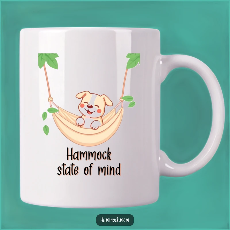 Funny Dreamy Dog Hammock Mug: Relaxing Canine Vibes, Perfect Funny Gift