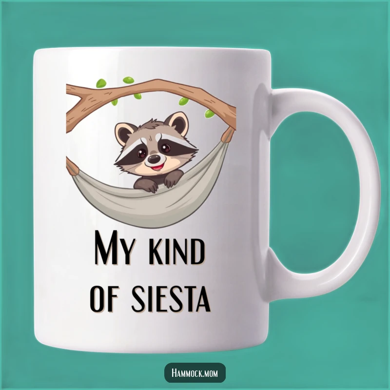 Funny Raccoon Hammock Mug: Playful Bandit Grin, Perfect Funny Gift Idea