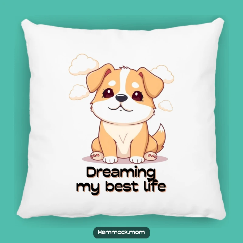 Comfy Funny Mama Dog Pillow: Dreamy Cloud Watching Accent for Couch!