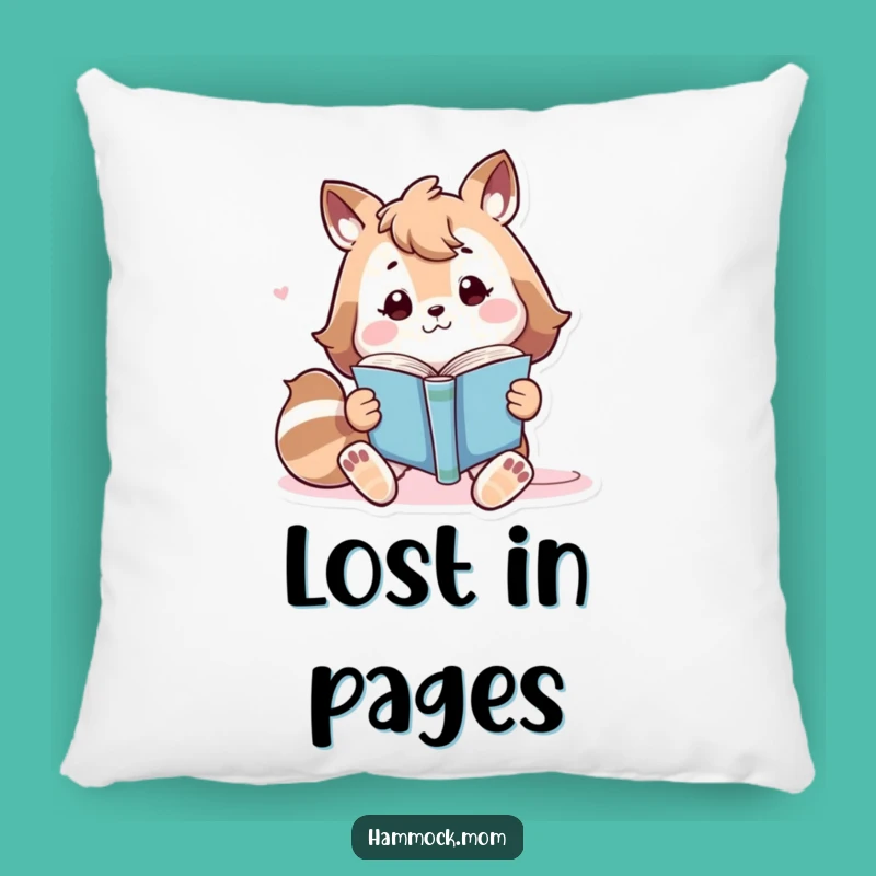 Funny Animal Book Lover Pillow - Cozy Lounging Decor Gift