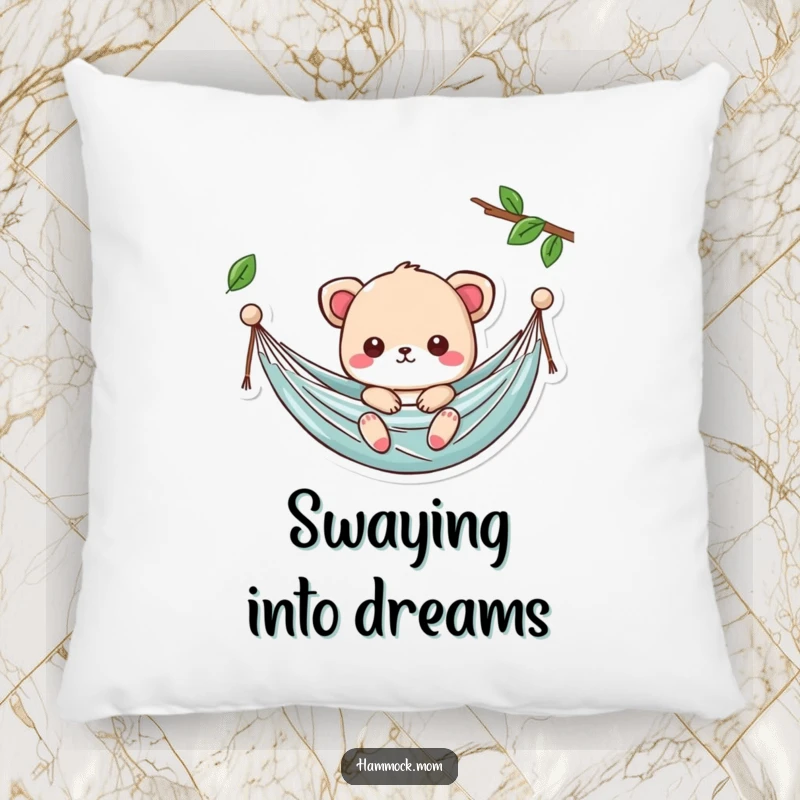 Funny Kawaii Hammock Pillow with a cute character swaying gently, a soft and humorous gift.