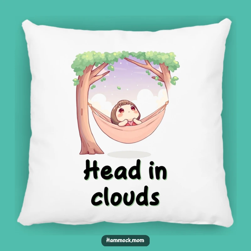 Funny Hammock Sky Pillow: Character's Cozy Gaze for Ultimate Humorous Comfort Gift