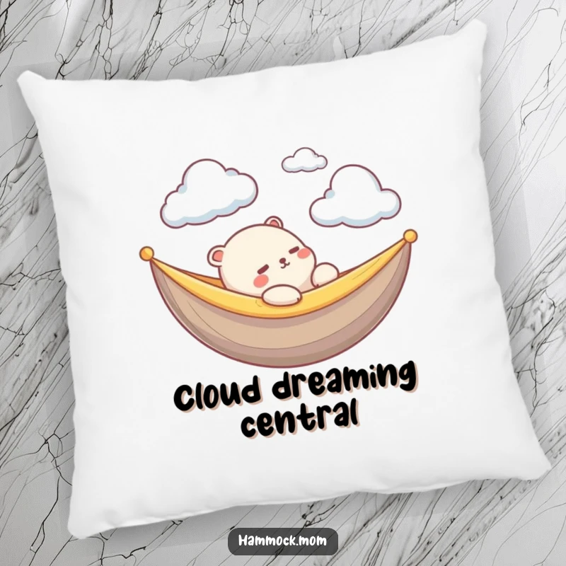 Funny Kawaii Animal Pillow: Soft cushion with a creature peacefully watching clouds, offering comfort and a touch of serene humor.