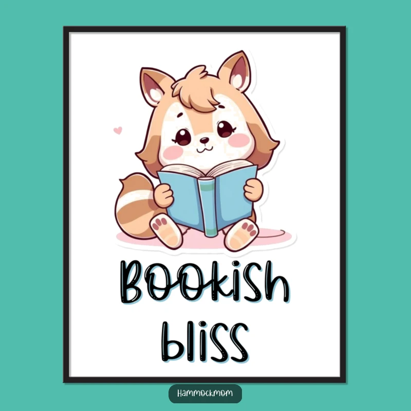 Funny Animal Book Lover Digital Art - Playful Lounging Print Gift