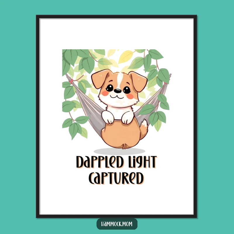 Funny Dappled Sun Dog Hammock Digital Art: Nature's Calm Print, Perfect Instant Funny Gift