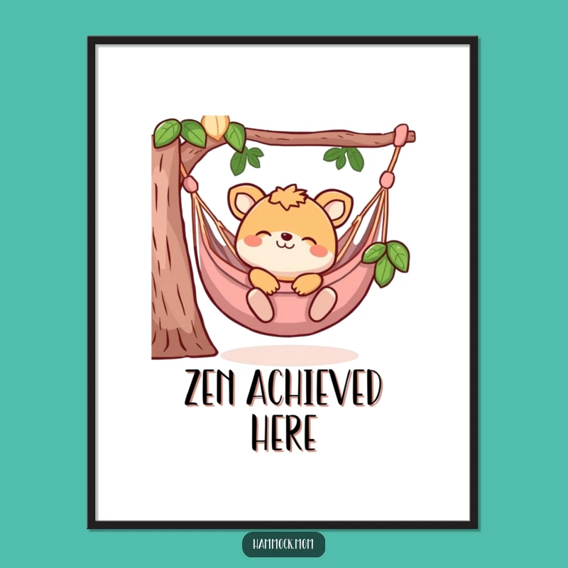 Funny Animal Hammock Bliss Digital Art: Instant Joy for Your Walls