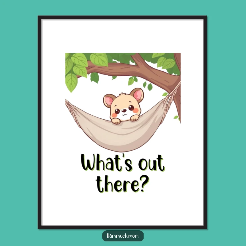 Funny Curious Animal Hammock Digital Art: Instant Intrigue