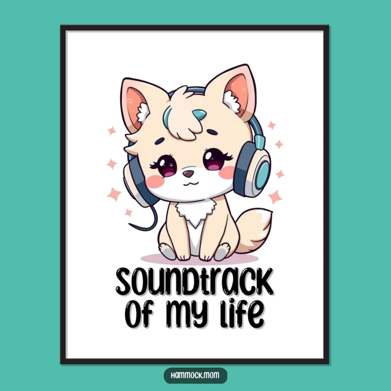 Funny Digital Art: Animal Music Lover Print, Instant Gift