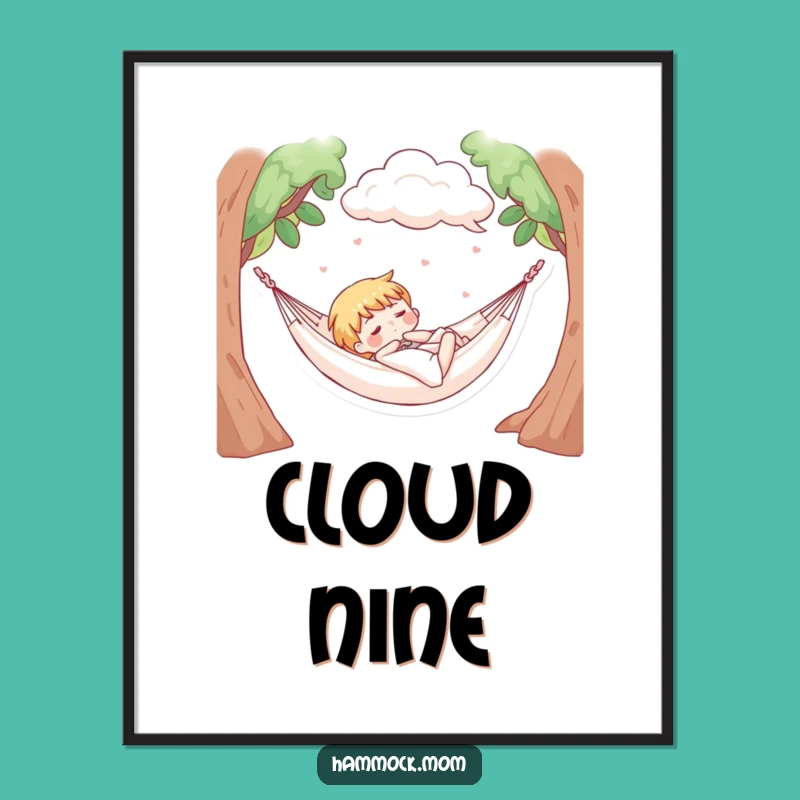 Funny Dreamy Cloud Hammock Digital Art: Instant Dreams
