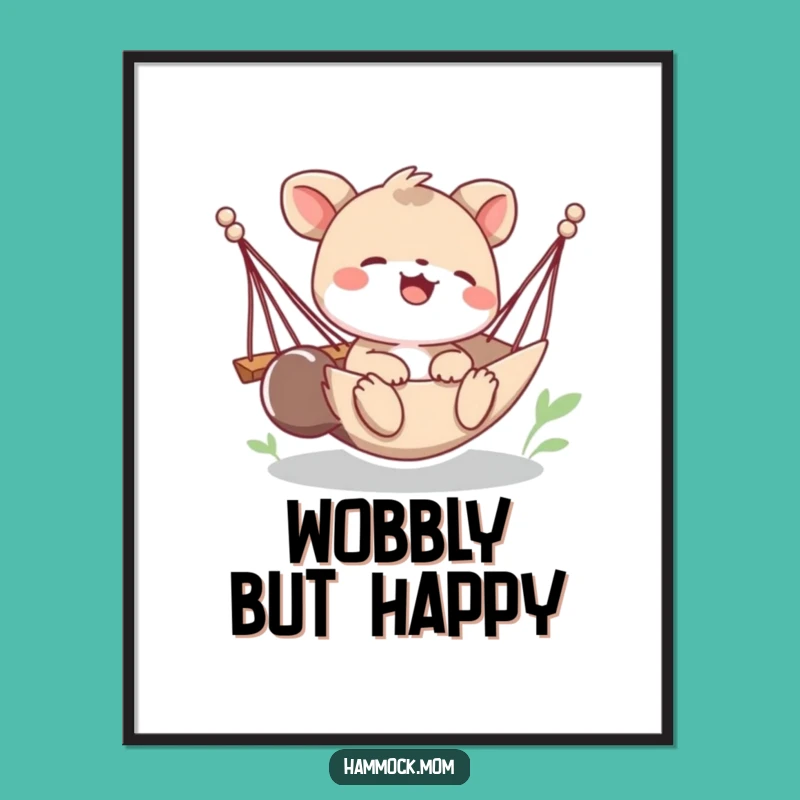 Funny Giggling Hammock Animal Digital Art: Instant Playful Decor