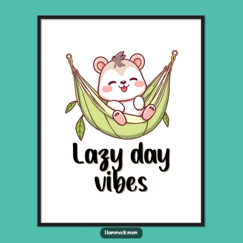 Funny Waving Hammock Digital Art - Instant Relaxation Decor Gift!