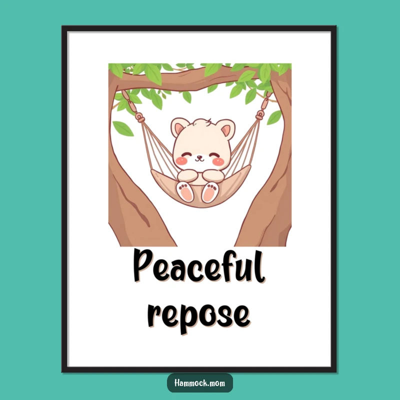 Funny Hammock Mom Animal Digital Art - Relaxed Decor Print Gift