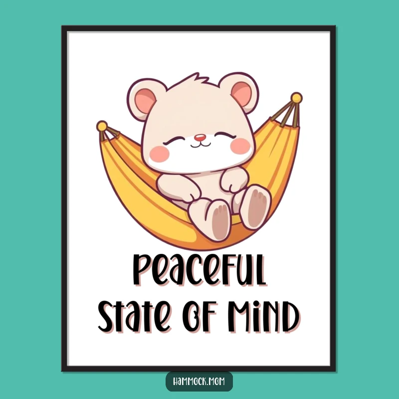 Funny Relaxed Animal Hammock Digital Art: Instant Wall Decor with Funny Charm