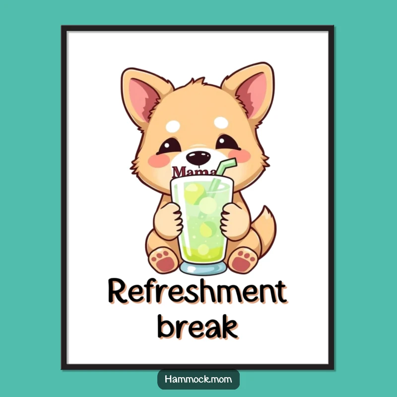 Funny Mama Dog Drink Digital Art - Instant Cool Wall Decor