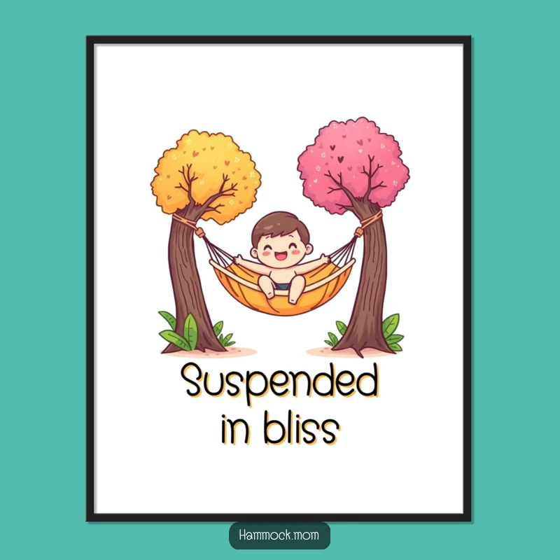 Funny Hammock Character Digital Art - Gentle Sway Print