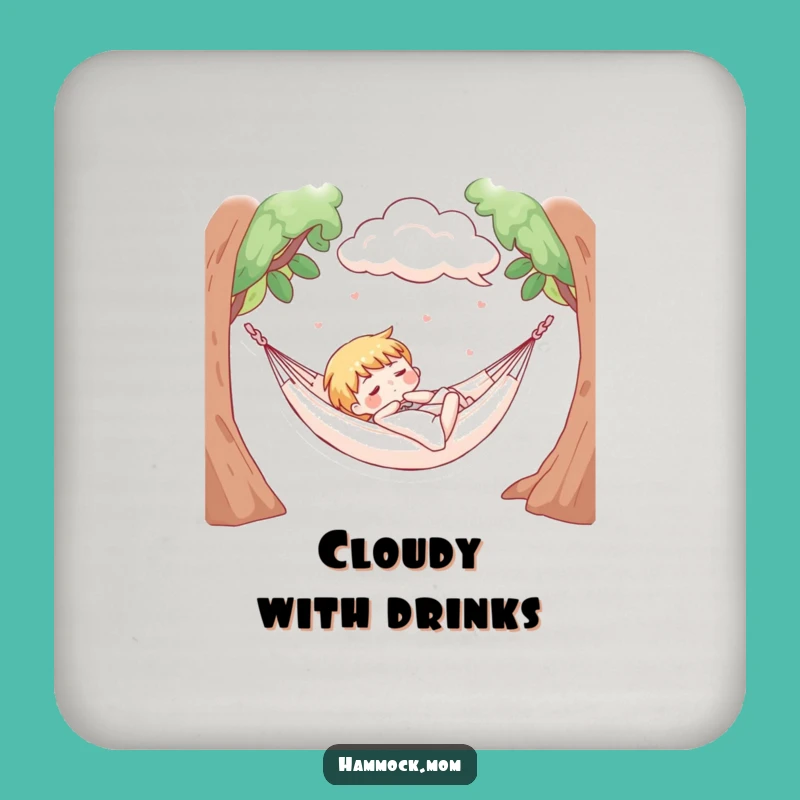 Funny Dreamy Cloud Hammock Coaster: Sip in Slumber