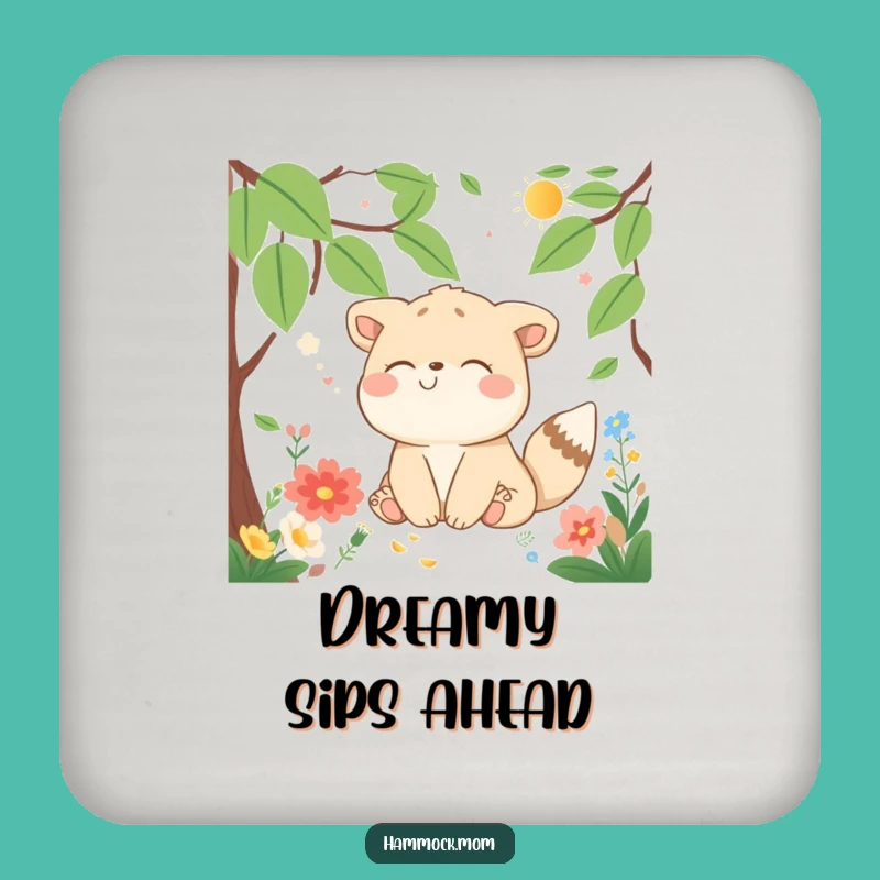 Funny Dreaming Animal Drink Coaster - Nature Character Protector, Fun Funny Gift!