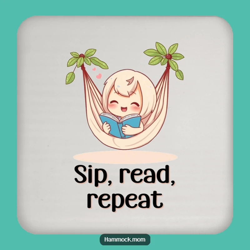 Funny Hammock Coaster: Protect Surfaces with a Relaxed Character's Contented Sigh, Funny Gift