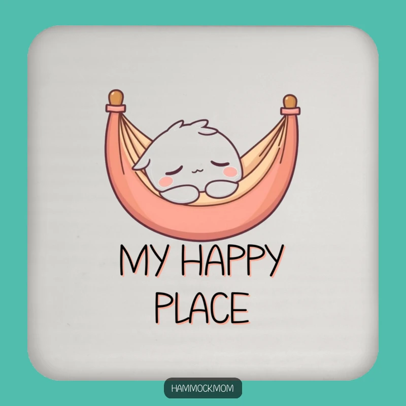 Funny Kawaii Hammock Sleepy Character Coaster - Peaceful Table Protection Gift