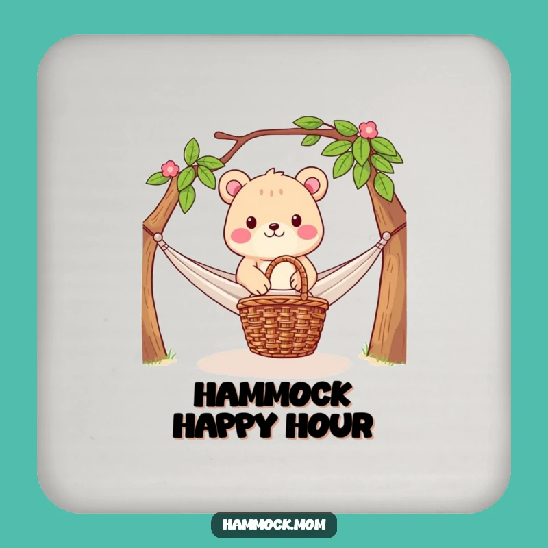 Funny Drink Coaster: Hammock Picnic Scene, Table Decor Gift