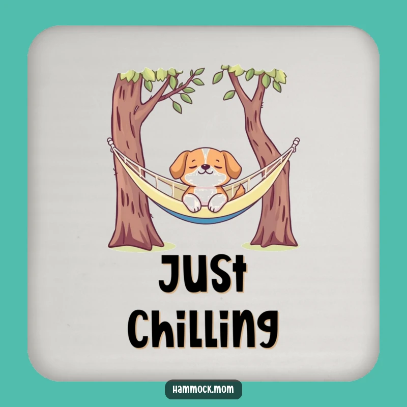 Funny Dog Hammock Coasters - Protect Surfaces with Relaxed Pup Humor