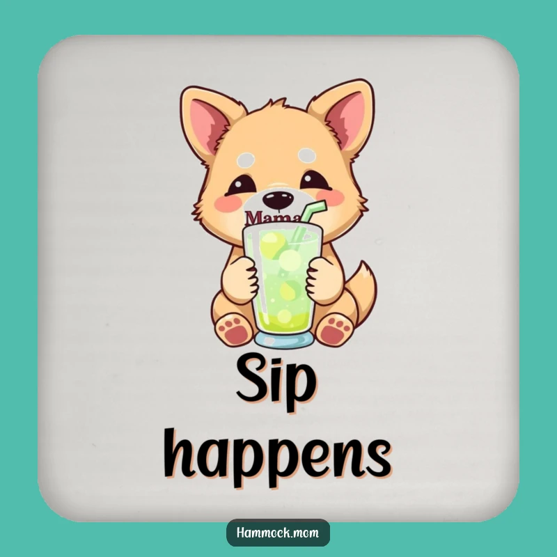 Funny Mama Dog Drink Coaster Set - Protect Surfaces with Cool Vibes