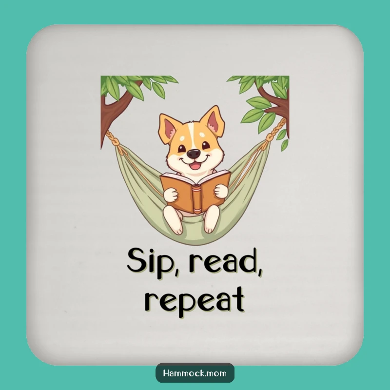 Funny Bookworm Dog Coasters - Protect Surfaces with Literary Humor