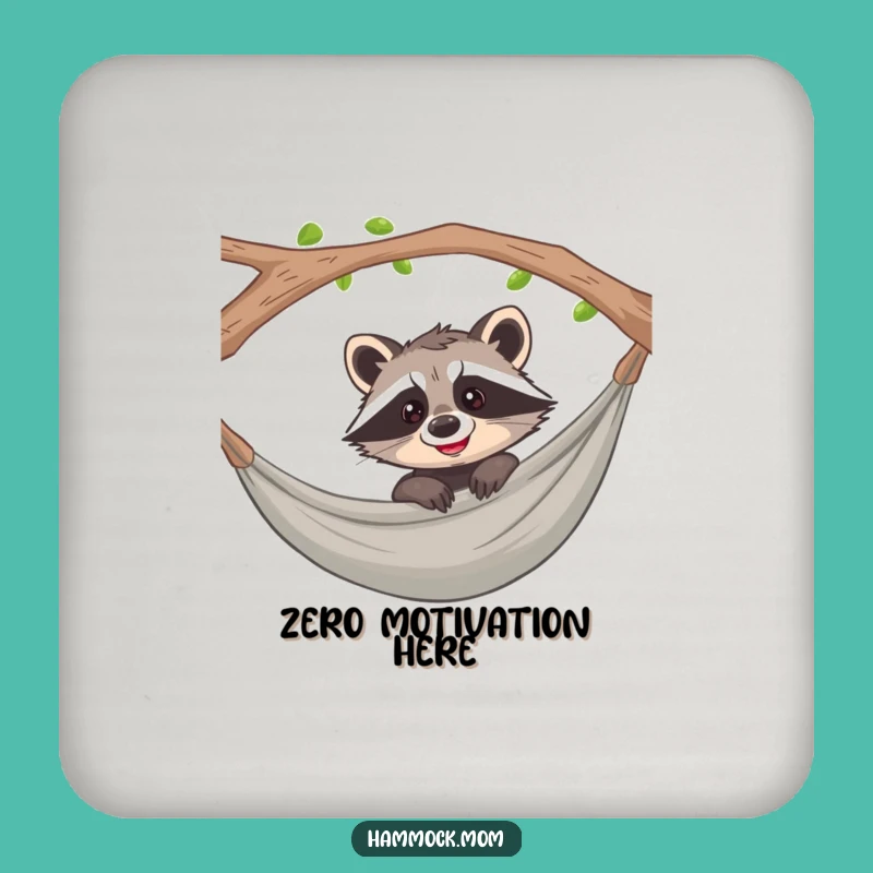 Funny Raccoon Hammock Coaster Set: Playful Grin Protection, Unique Funny Gift
