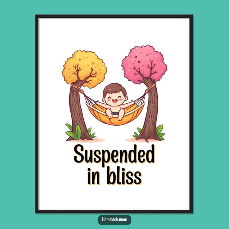 Funny Hammock Character Poster - Gentle Sway Relaxation Art