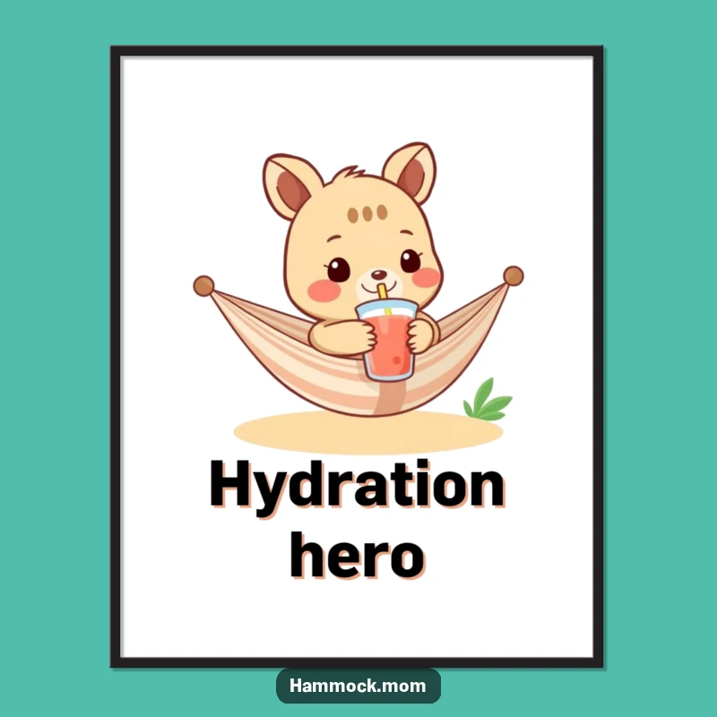 Funny Hammock Drink Poster: Hilarious Art for Your Living Space