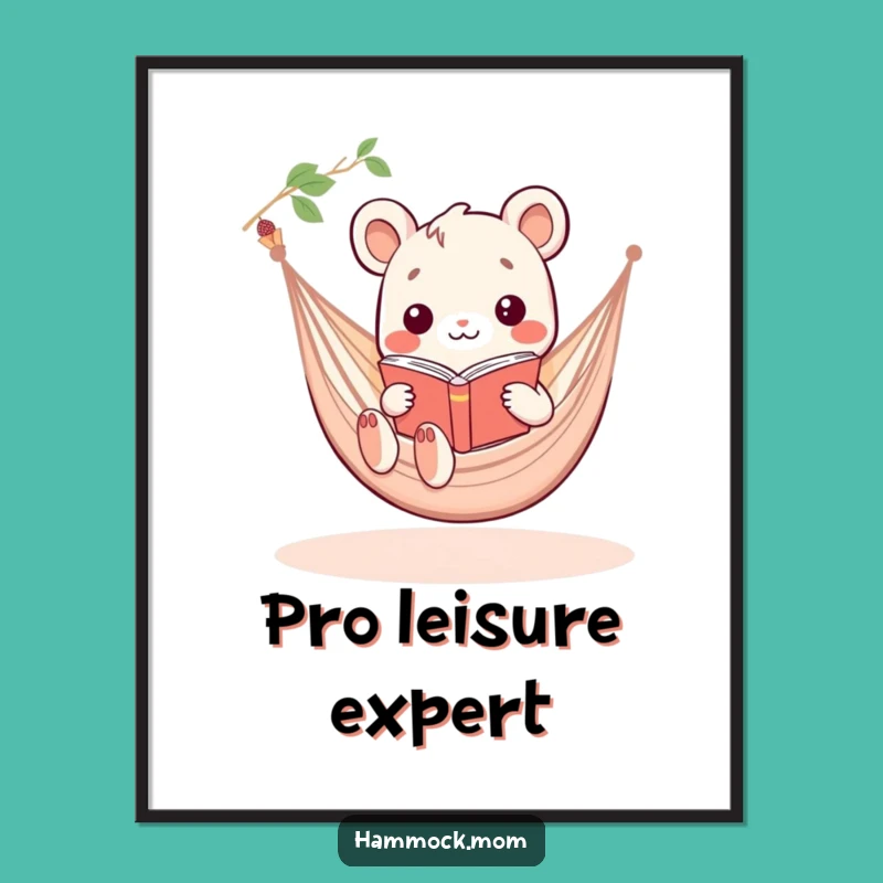 Funny Kawaii Hammock Animal Motivational Poster: Hilarious Room Decor for Book Enthusiasts