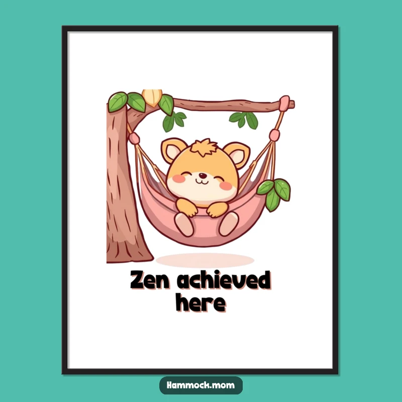 Funny Animal Hammock Bliss Poster: Wall Art for Relaxed Souls