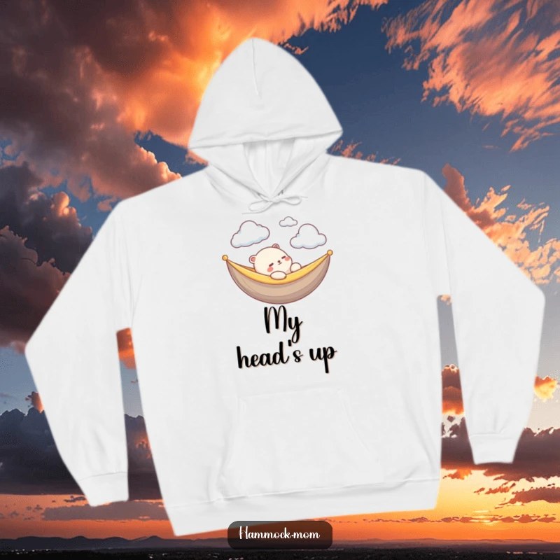 Funny Kawaii Animal Hoodie: Cute creature in a hammock, peacefully observing clouds drift by, offering cozy humor and escape.