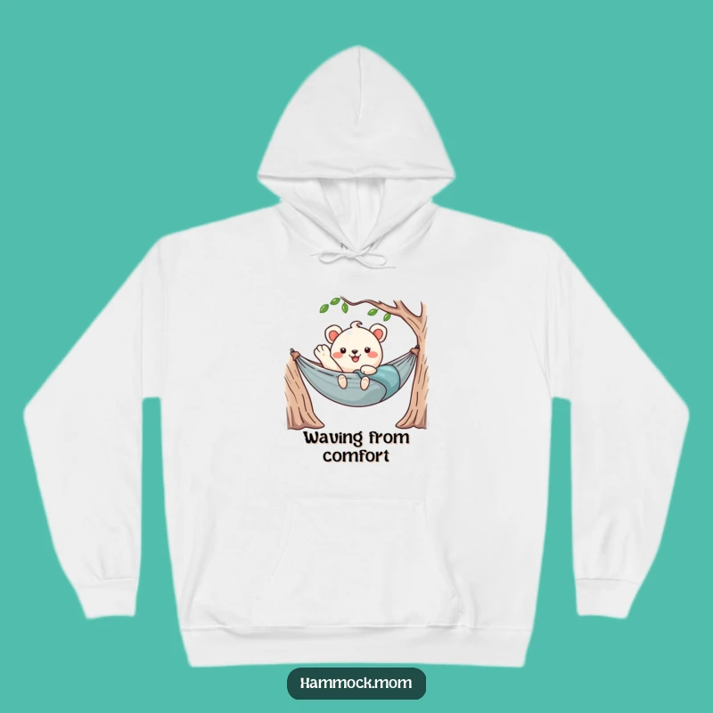 Funny Kawaii Hammock Hoodie: Cozy Comfort with a Waving Relaxed Animal