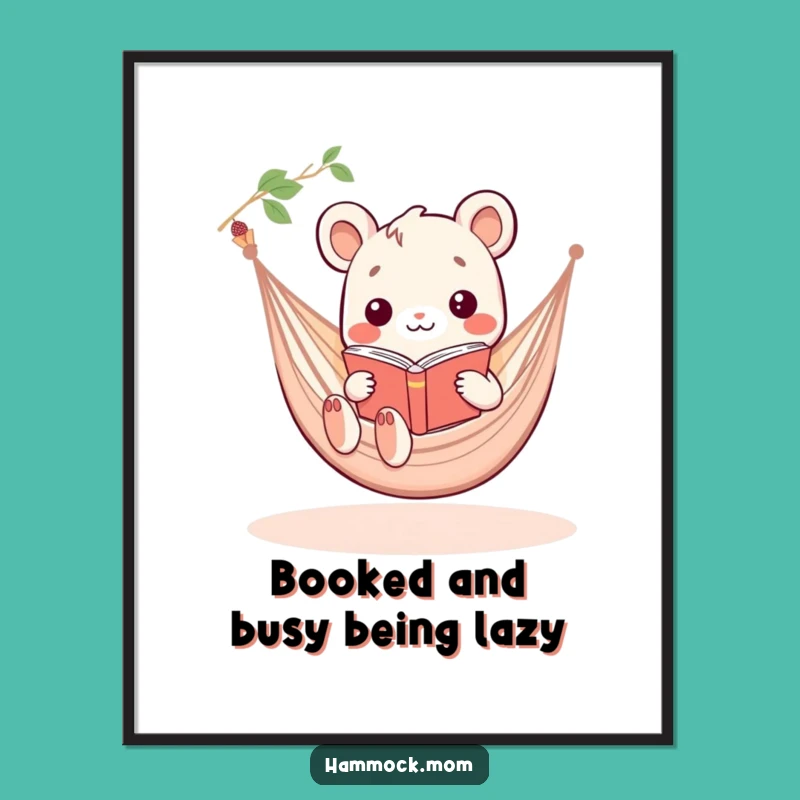 Funny Free Printable Wall Art: Hammock Animal Relaxing, Hilarious Downloadable Home Decor